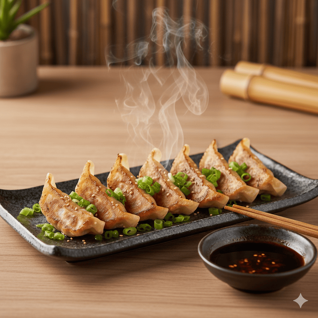 Gyozas de pollo crujientes